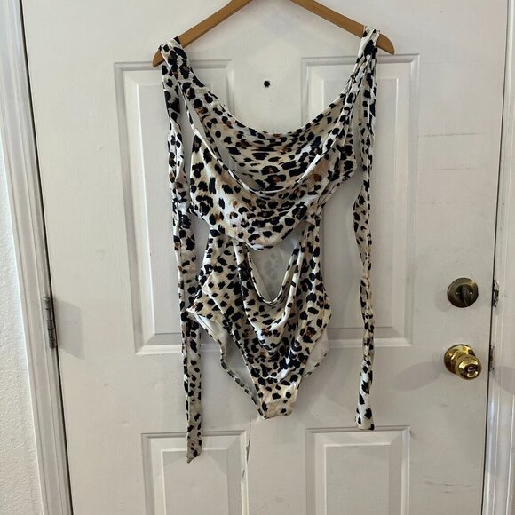 Aerie Women's One-Piece Wrap Animal Print Swimsuit Sz Lr Long - Picture 5 of 10